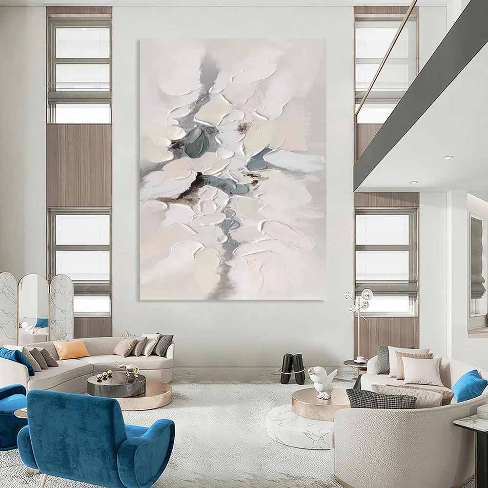 Gray_White_Abstract_Textured_Canvas_Artwork_Y0L79 wall art